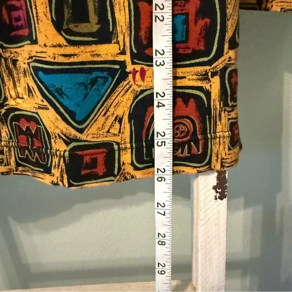Vintage Anne Pinkerton Abstract Tribal Geometric Cotton Top Made in Japan Size M - Picture 5 of 11